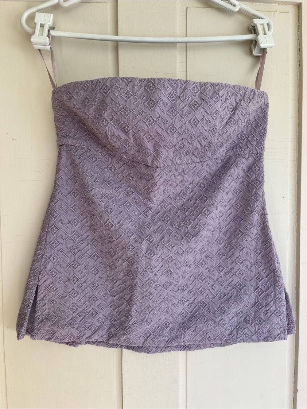 J. Crew Lavender Cotton Strapless Top Size 2